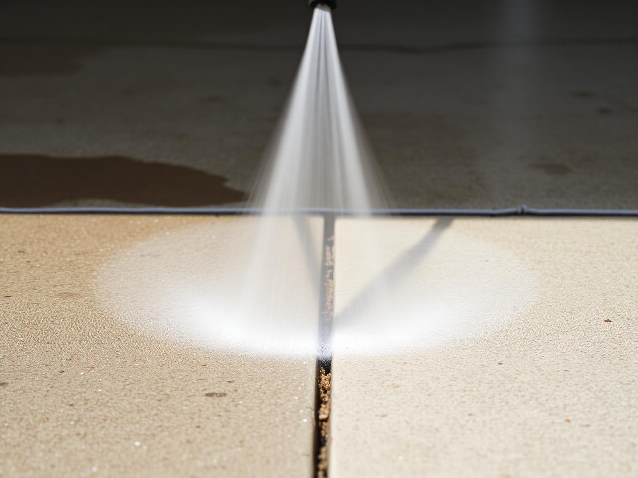 Concrete driveway being surface cleaned